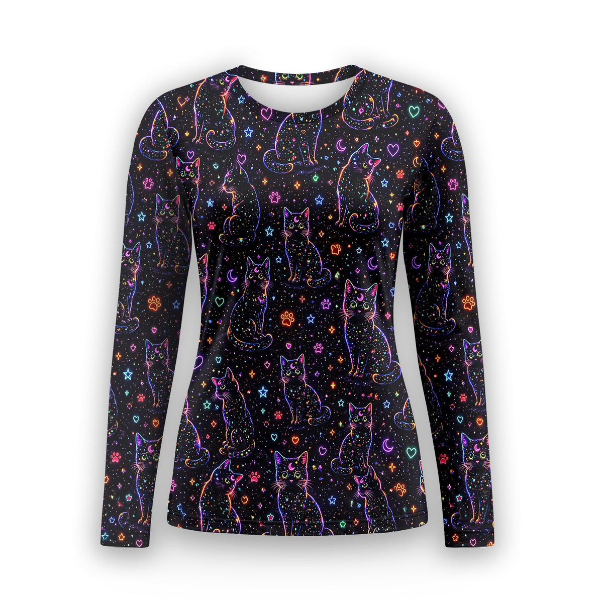 Neon Galaxy Black Cat Underscrub Top