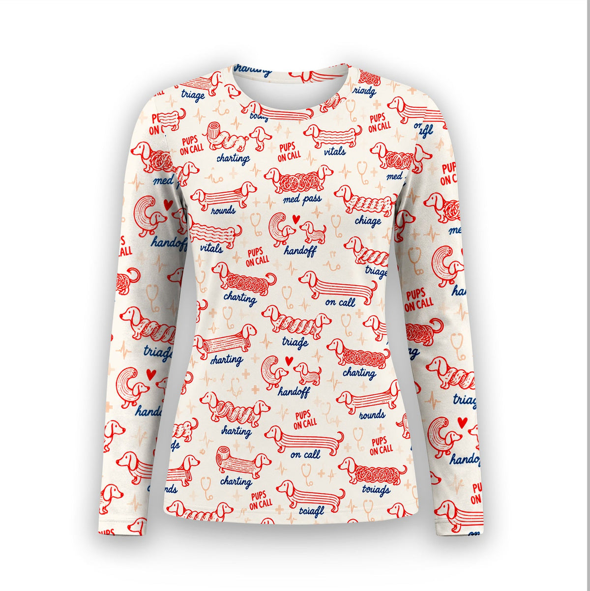 Pups On Call Dachshund Underscrub Top