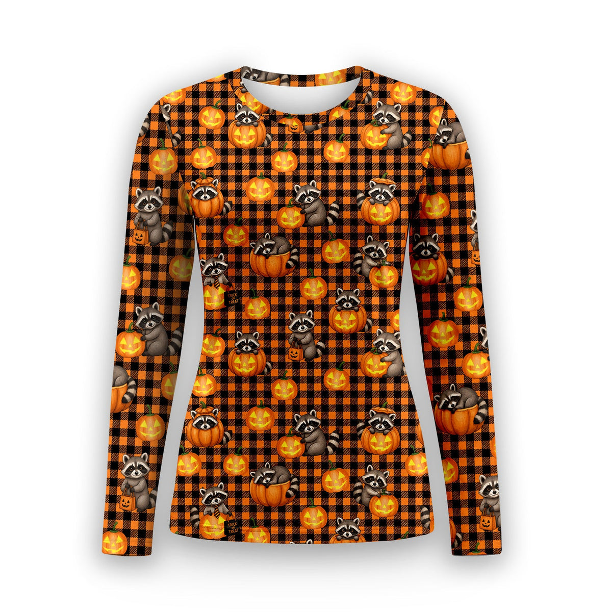 Raccoon Pumpkin Underscrub Top - Halloween Gift For Nurse