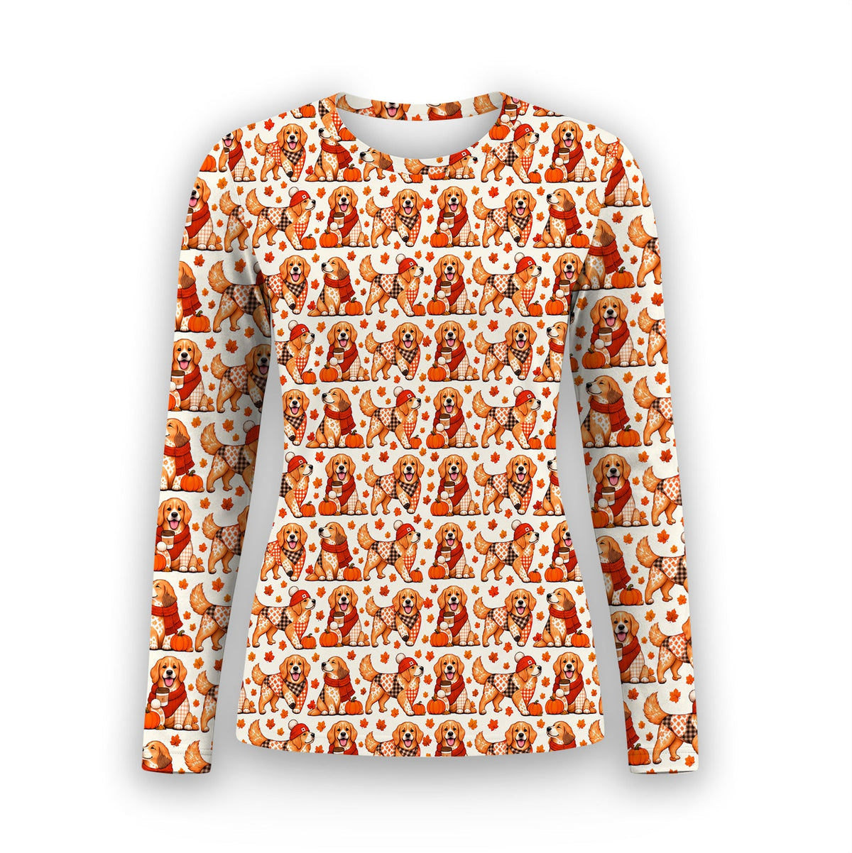 Fall Golden Retriever Pumpkin Underscrub Top