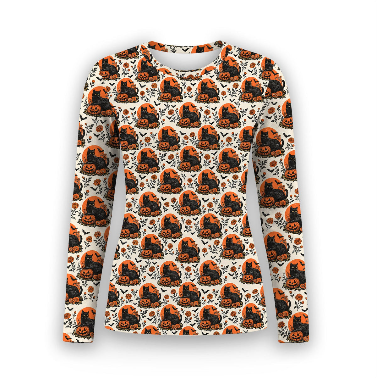 Black Cat Energy Underscrub Top - Halloween Gift For Nurse