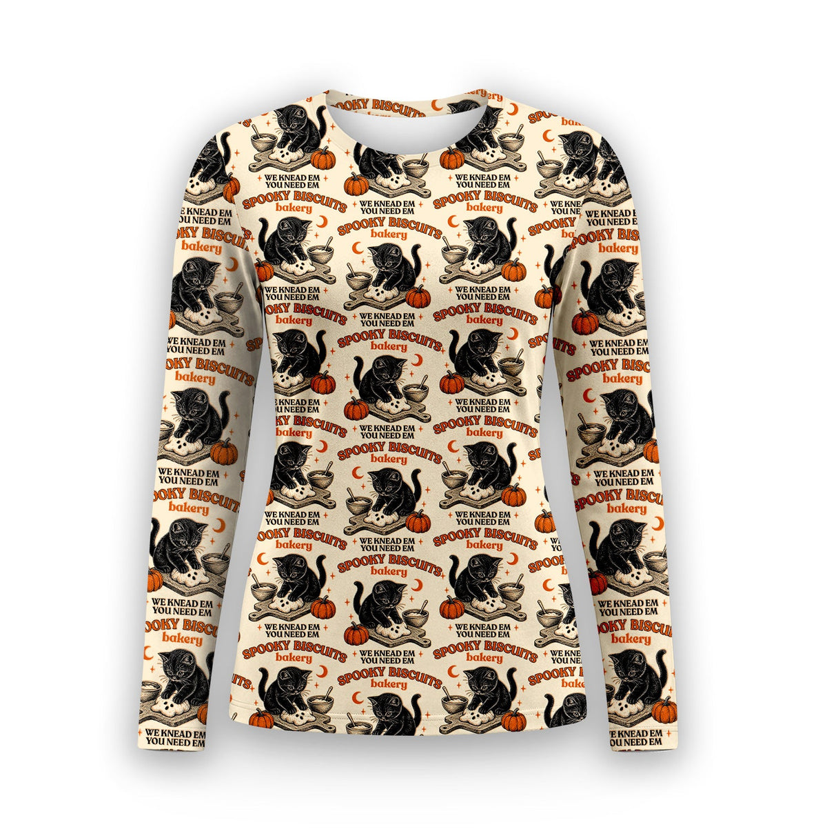 Spooky Biscuits Black Cat Underscrub Top