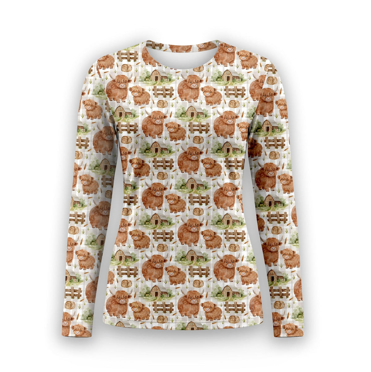 Highland Cow Farm Underscrub Top For Nurse