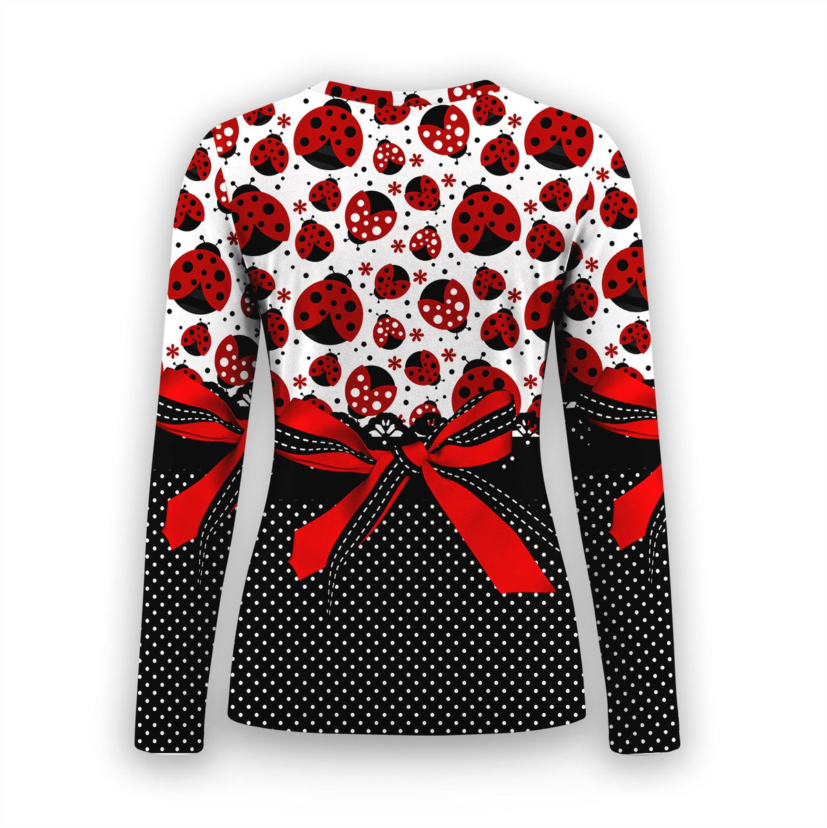Ladybug Polka Dot Bow Underscrub Top