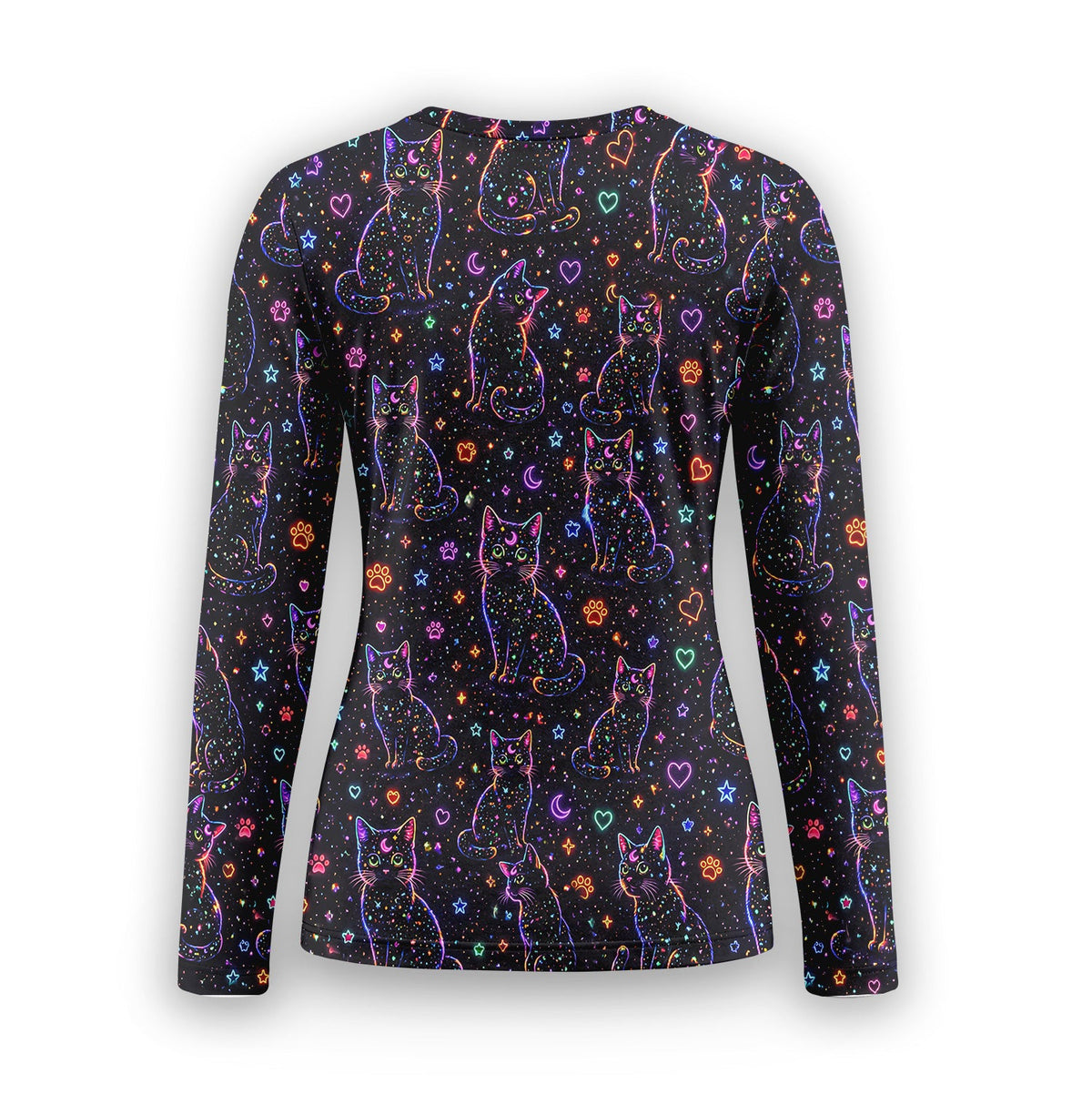 Neon Galaxy Black Cat Underscrub Top