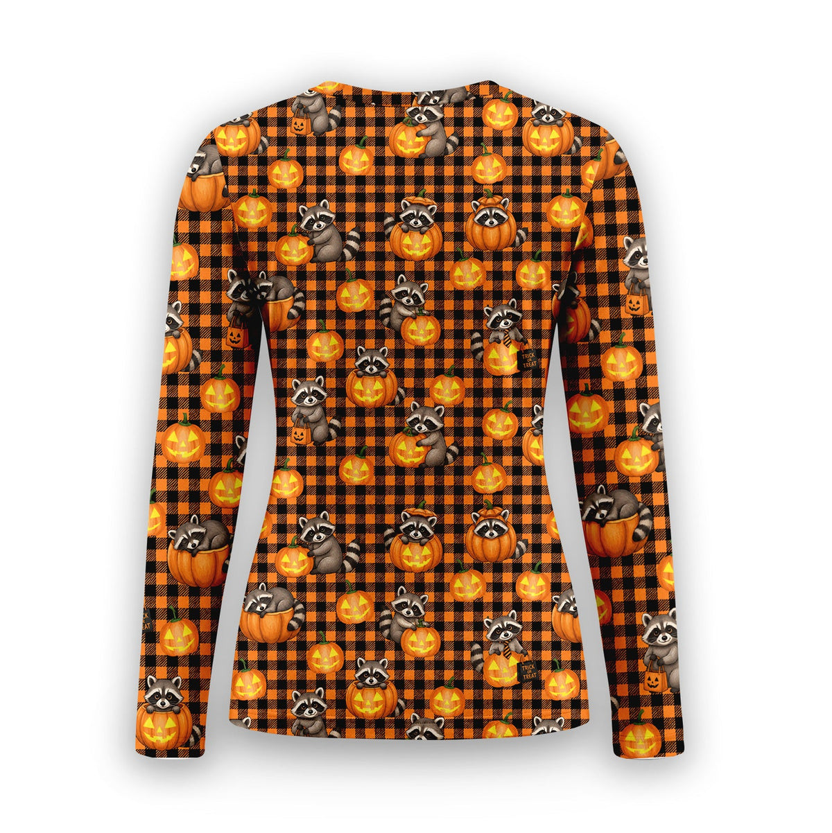 Raccoon Pumpkin Underscrub Top - Halloween Gift For Nurse