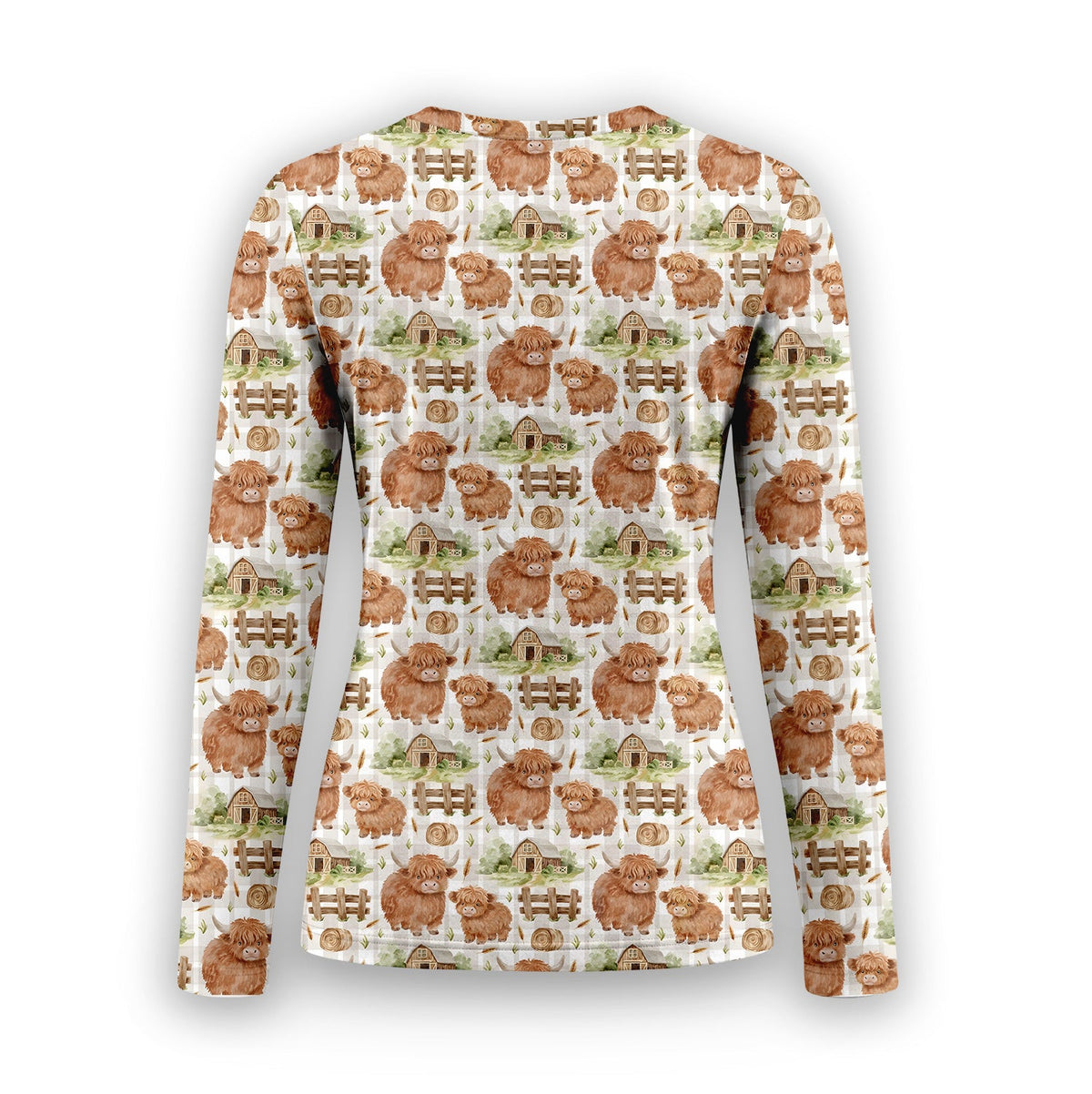 Highland Cow Farm Underscrub Top For Nurse