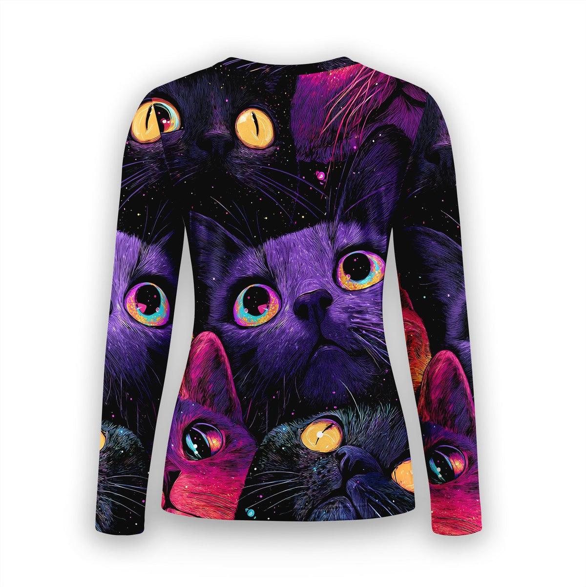 Colorful Neon Cat Faces Underscrub Top