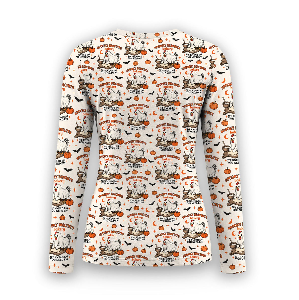 Spooky Biscuits Chicken Underscrub Top - Halloween Gift For Nurse