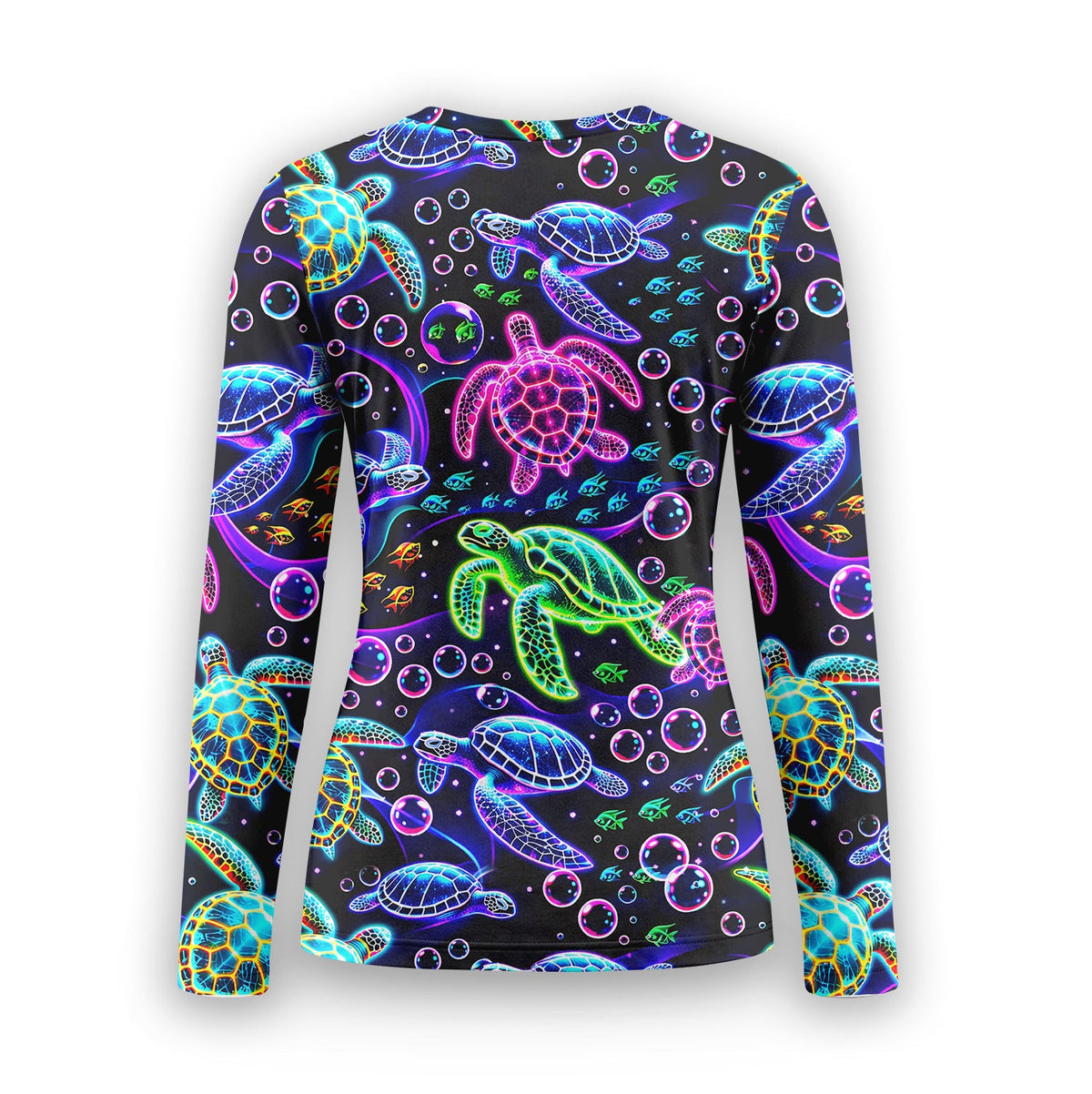 Neon Sea Turtle Bubble Nurse Underscrub Top