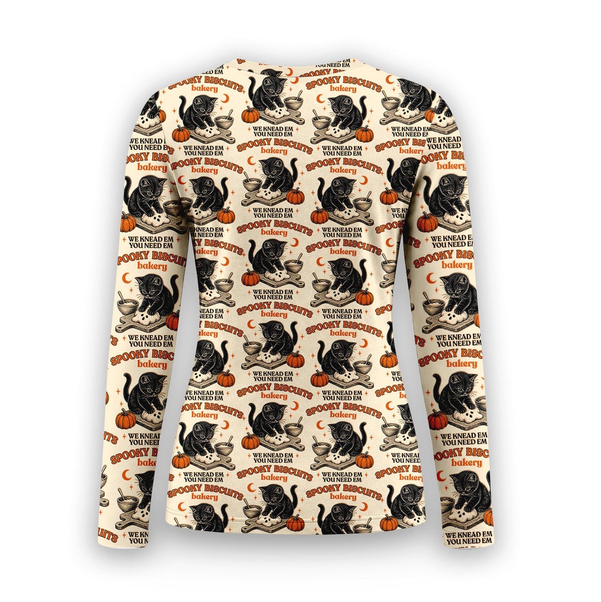Spooky Biscuits Black Cat Underscrub Top