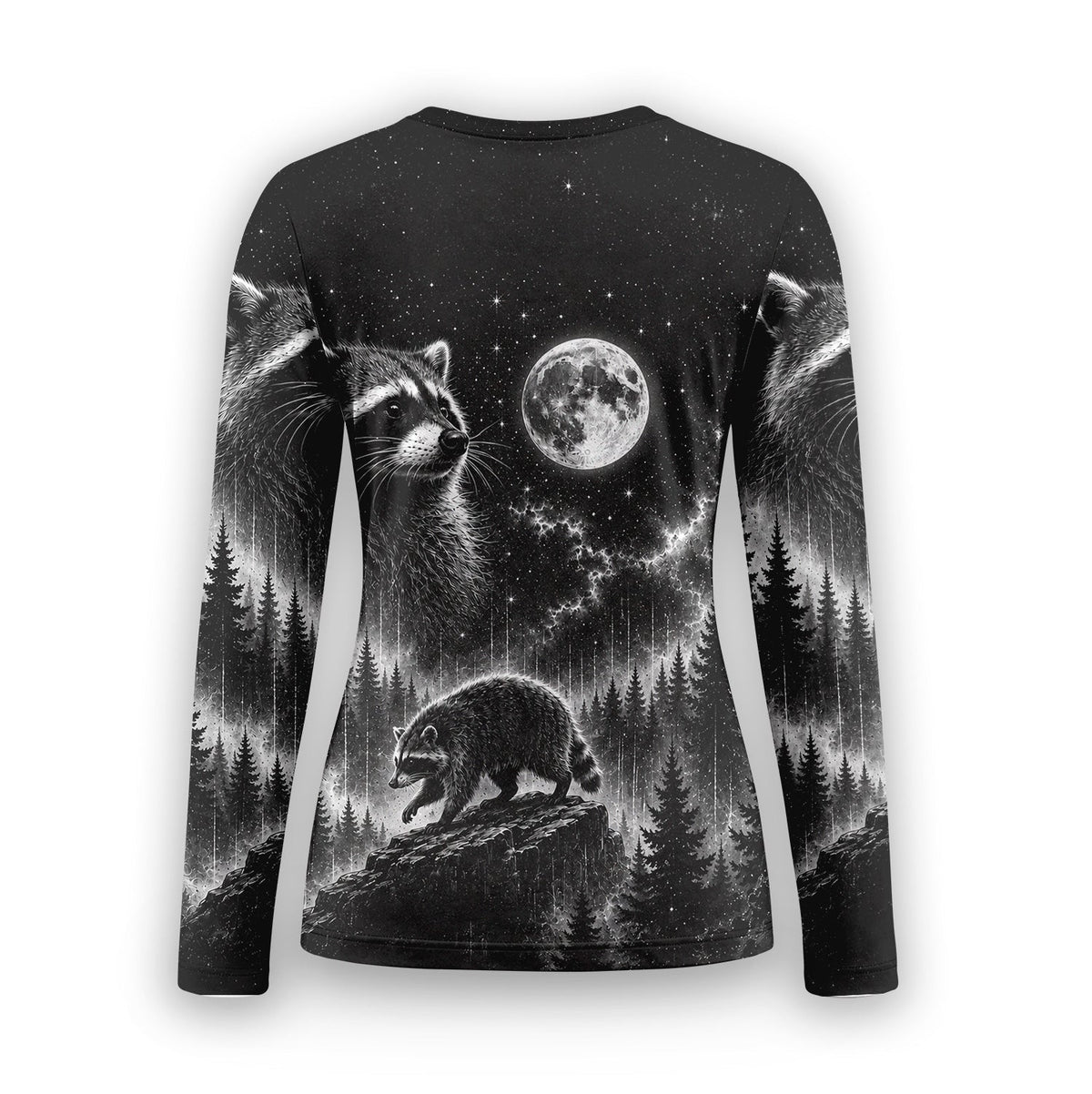 Personalized Moonlit Raccoon Underscrub Top
