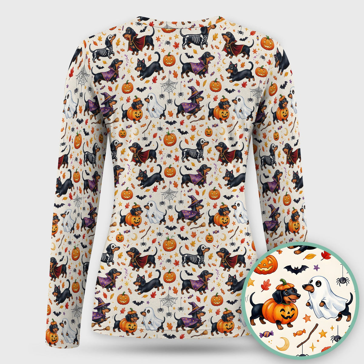 Dachshund Costume Underscrub Top - Halloween Gift For Nurse