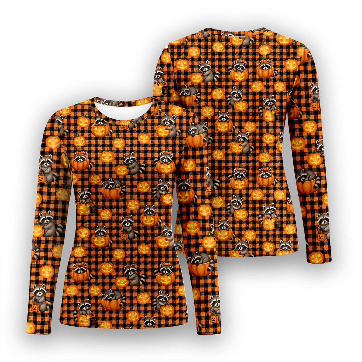 Raccoon Pumpkin Underscrub Top - Halloween Gift For Nurse