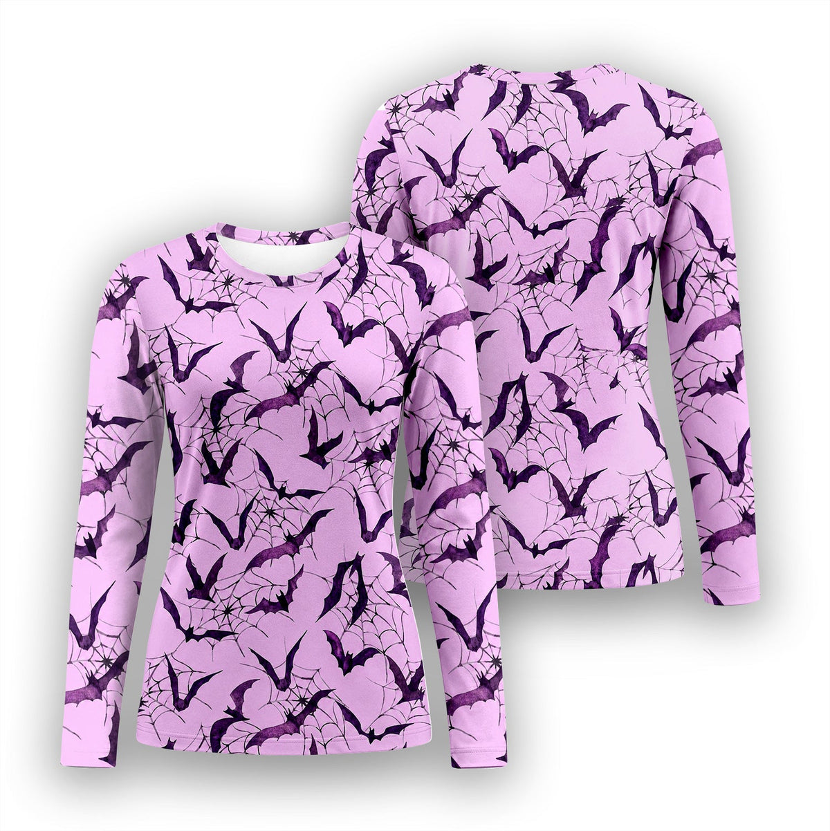 Bat with Spider Web Underscrub Top - Halloween Gift For Nurse