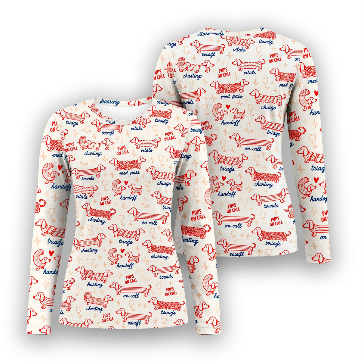Pups On Call Dachshund Underscrub Top
