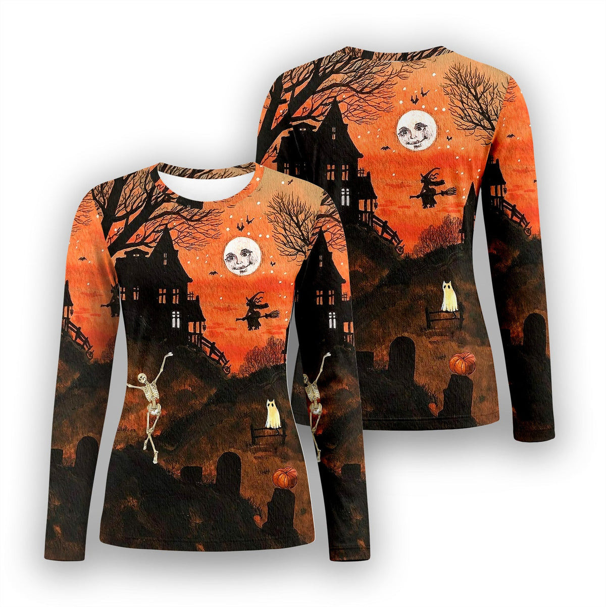 Haunted House Underscrub Top - Halloween Gift For Nurse
