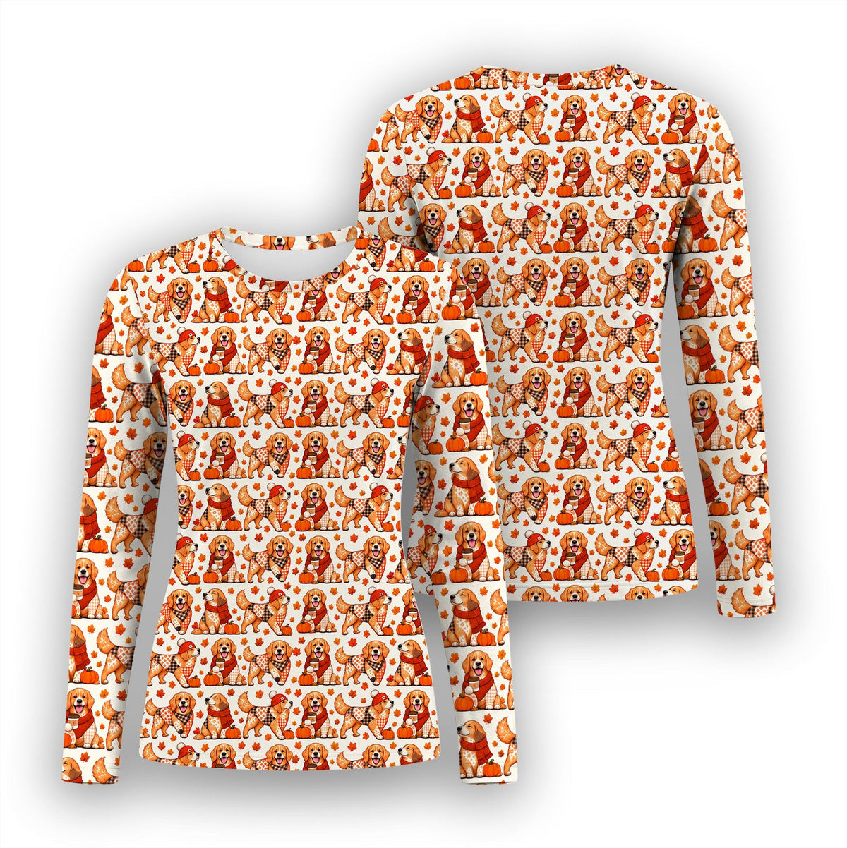 Fall Golden Retriever Pumpkin Underscrub Top