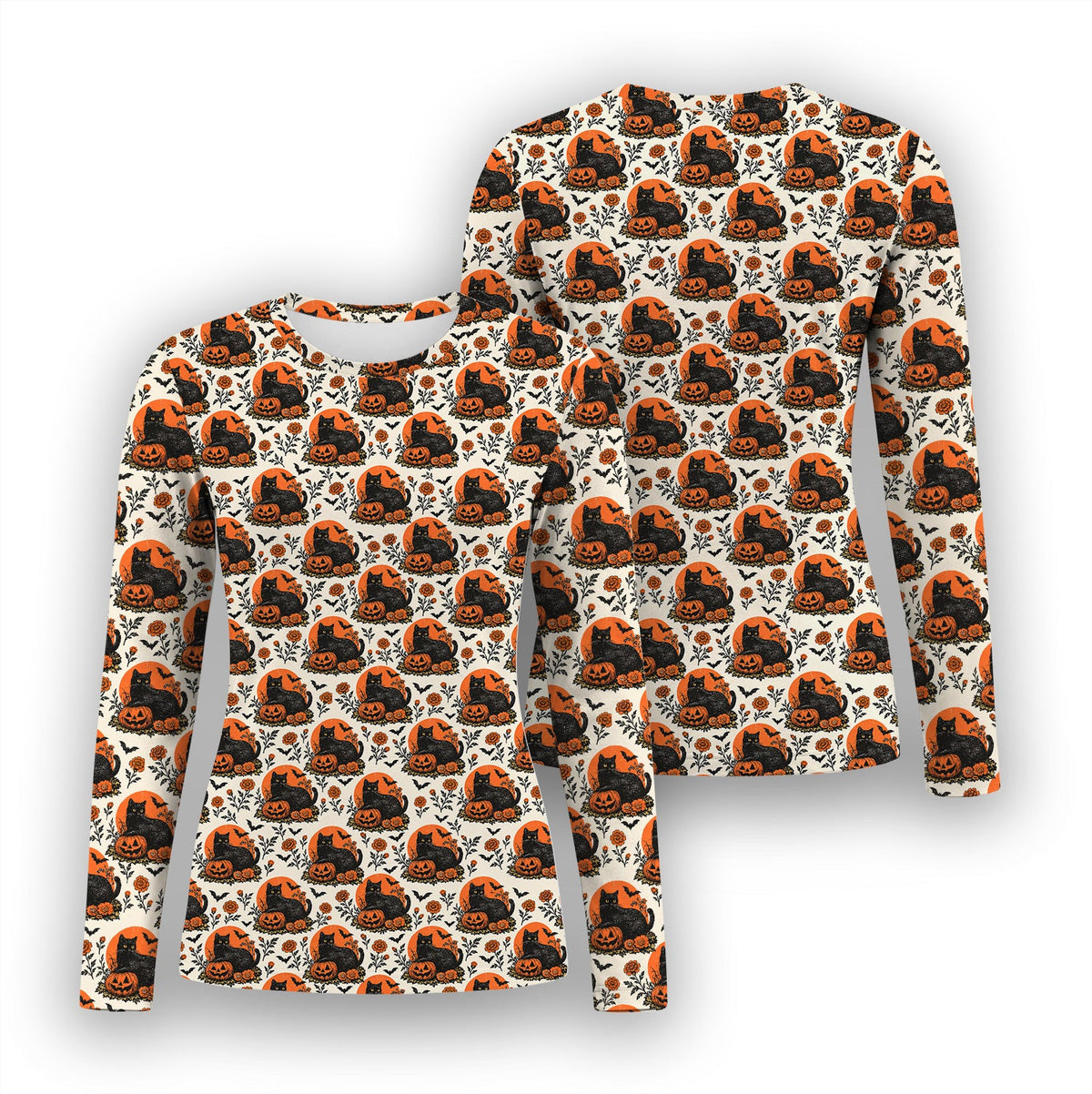Black Cat Energy Underscrub Top - Halloween Gift For Nurse