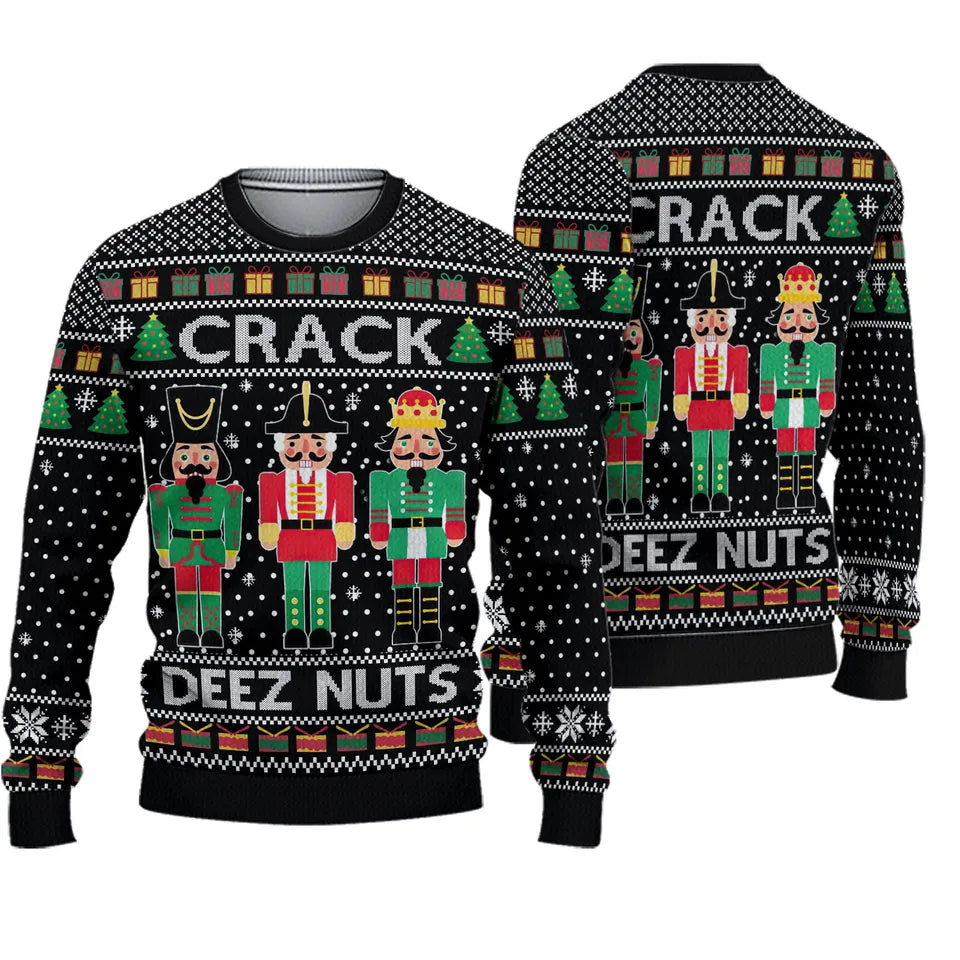 Deez Nuts Nutcracker Ugly Christmas Sweater