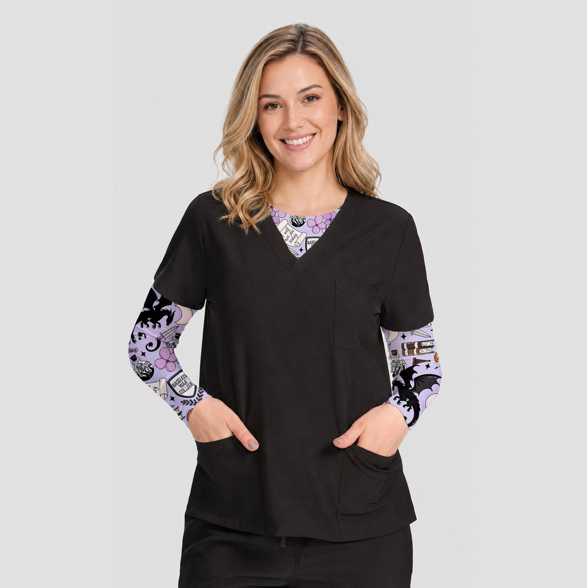 Spooky Gothic Dragon Underscrub Top