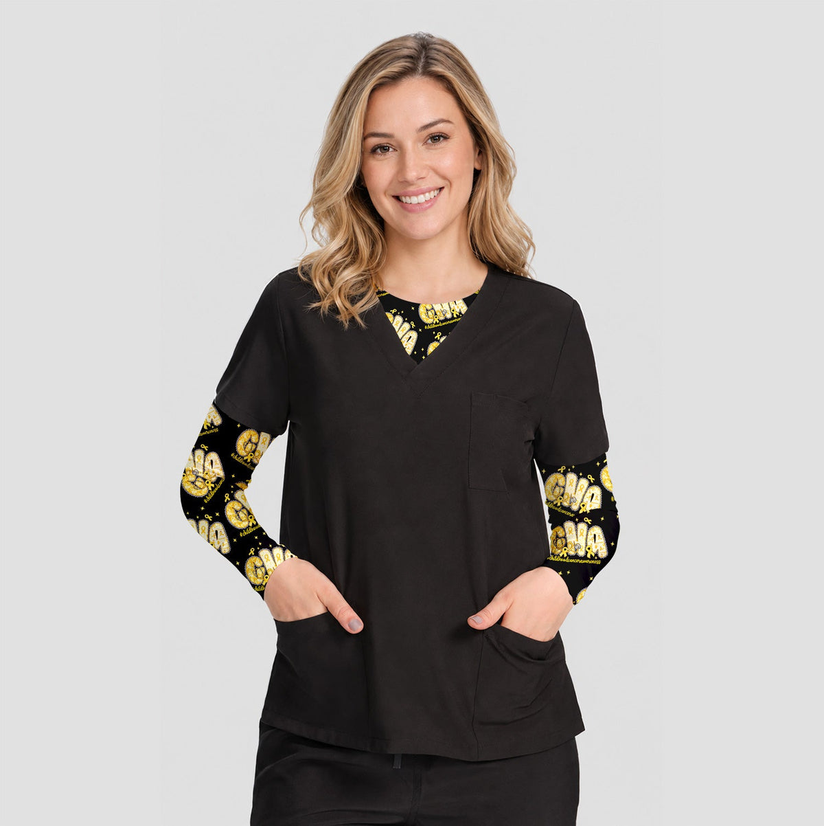 Childhood Cancer Awareness Underscrub Top