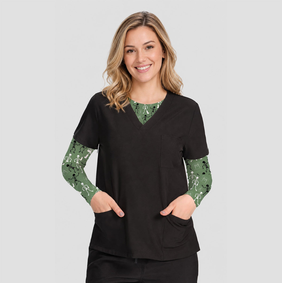 Orthopedic Skeleton Underscrub Top - Halloween Gift For Nurse