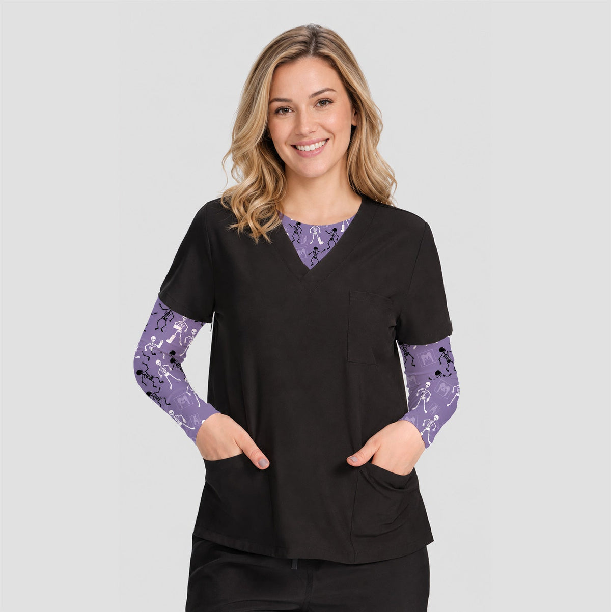 Orthopedic Skeleton Underscrub Top - Halloween Gift For Nurse