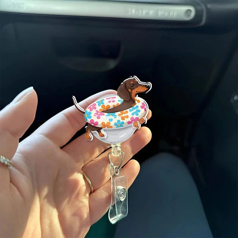 Dachshund Summer Nurse Badge Reel