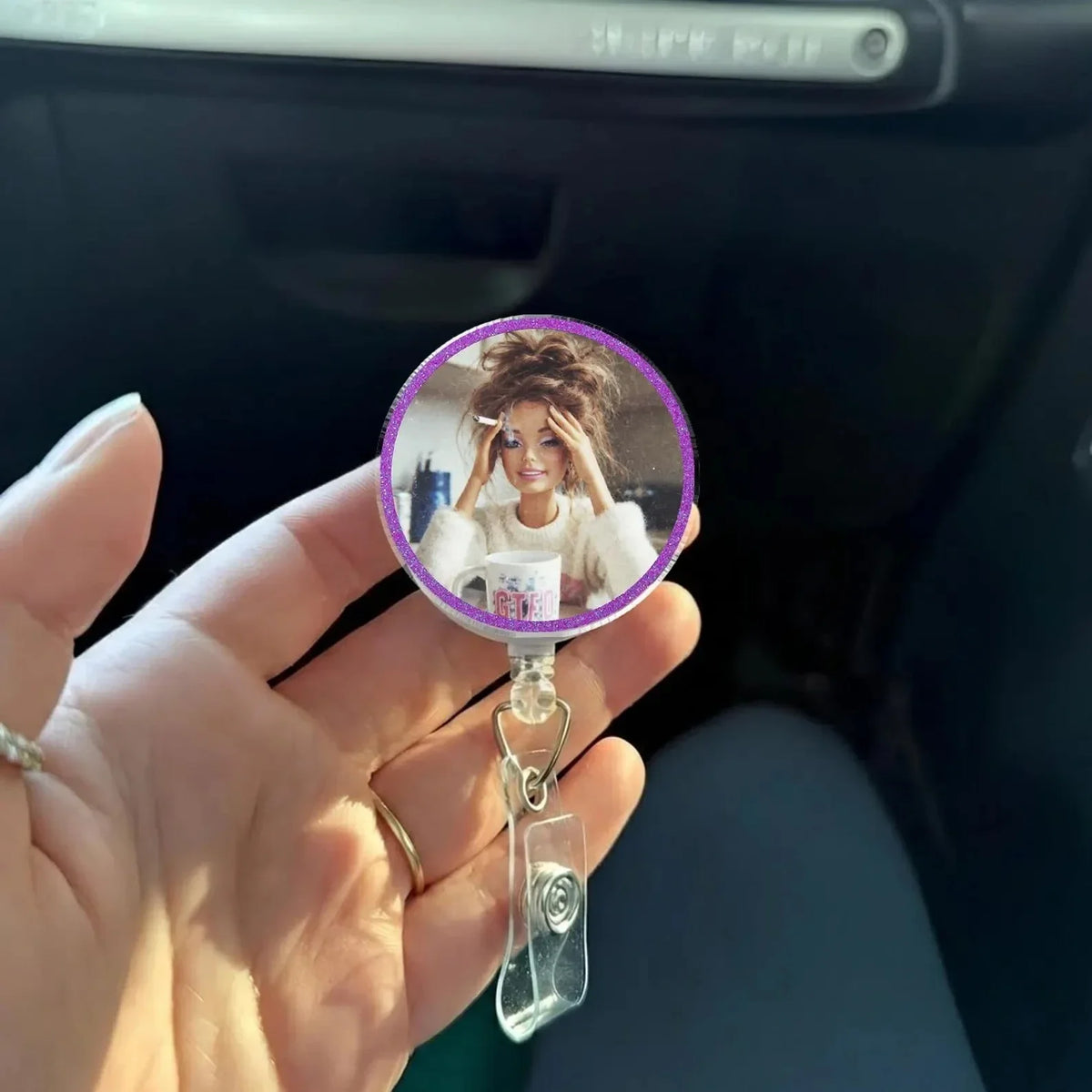 Distressed Doll Nurse Badge Reel