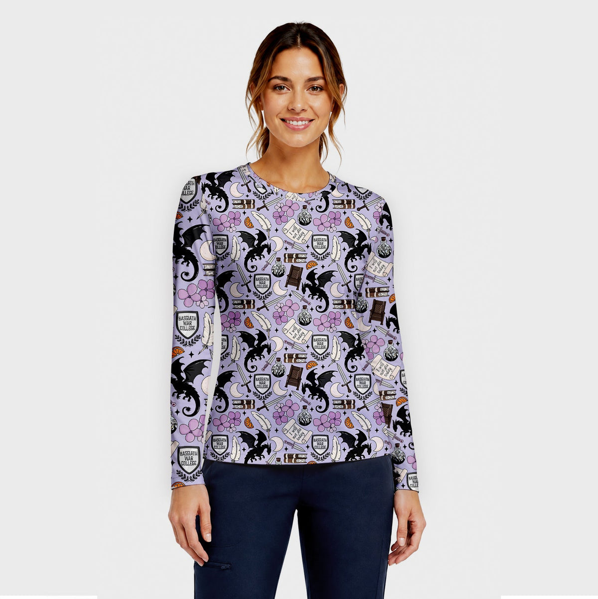 Spooky Gothic Dragon Underscrub Top