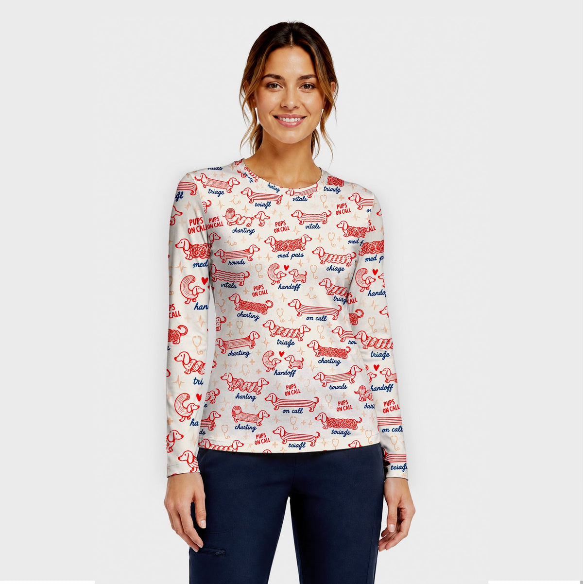 Pups On Call Dachshund Underscrub Top
