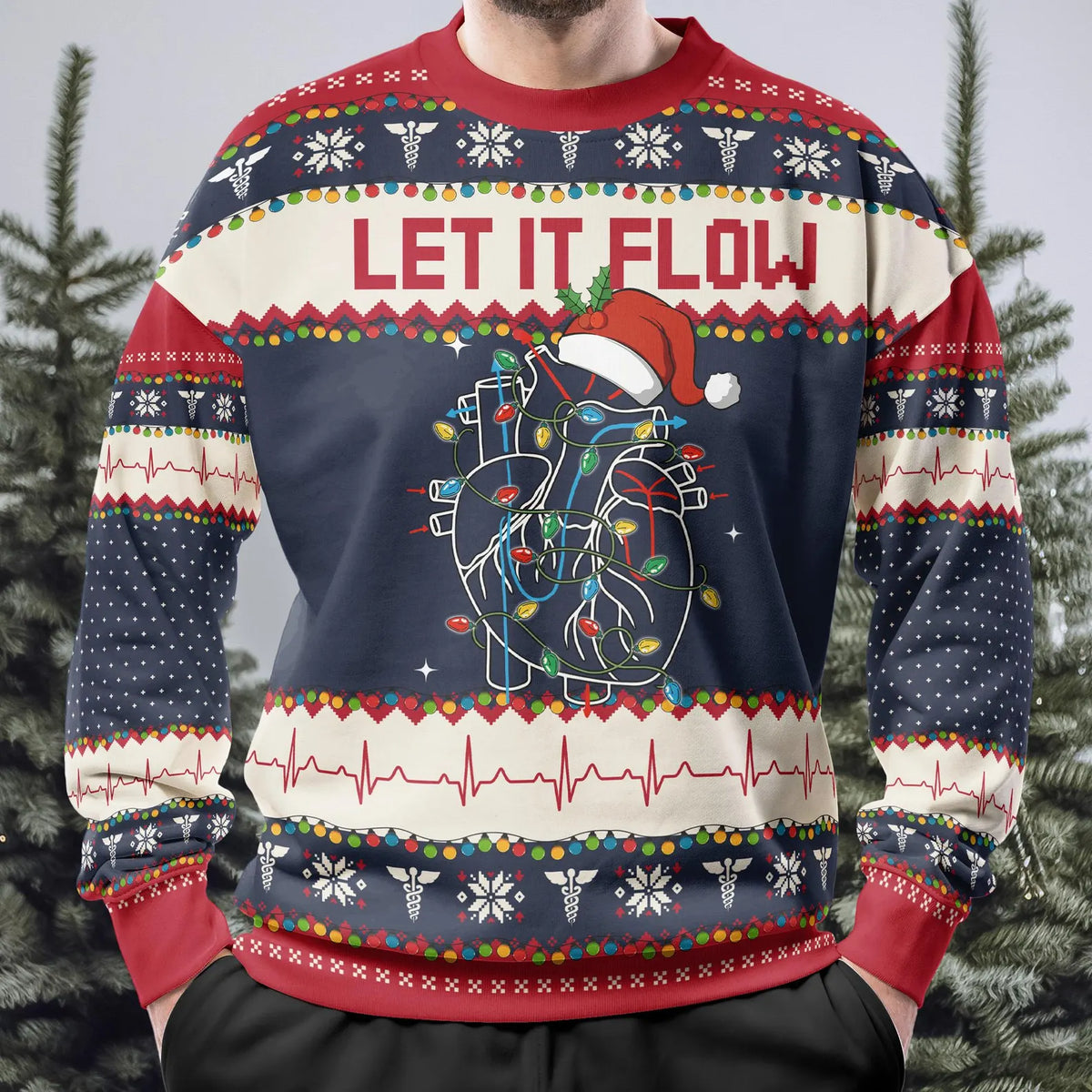 Cardiac Ugly Christmas Sweater - Gift For Nurse