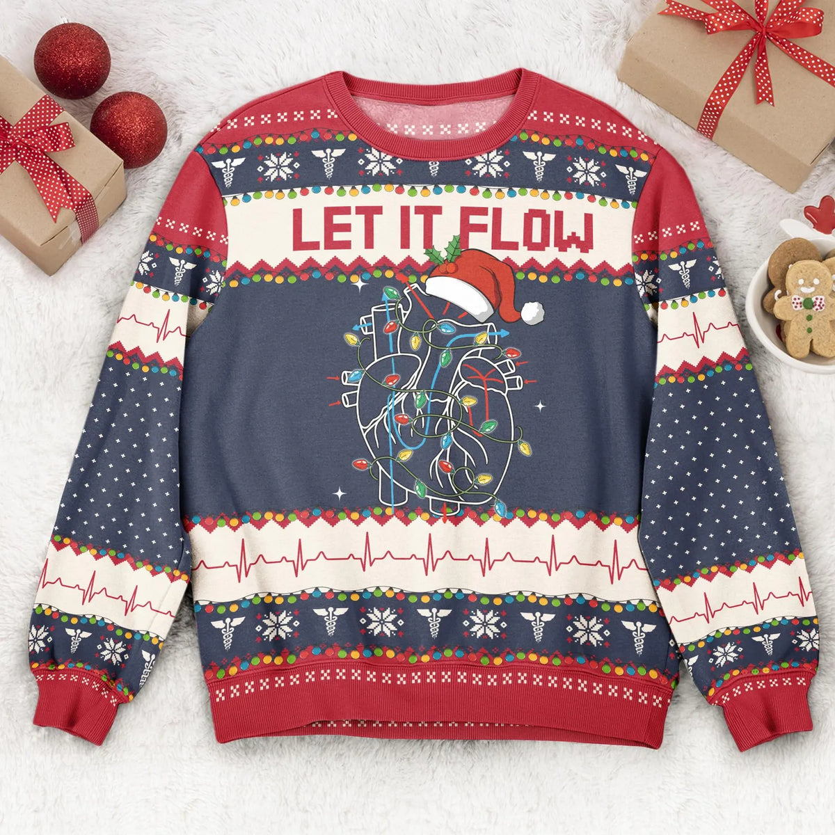 Cardiac Ugly Christmas Sweater - Gift For Nurse