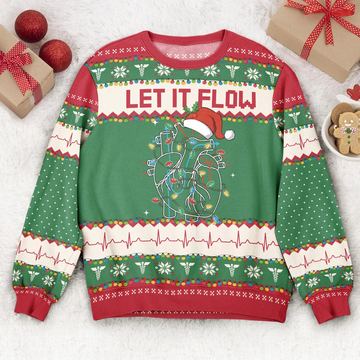 Cardiac Ugly Christmas Sweater - Gift For Nurse