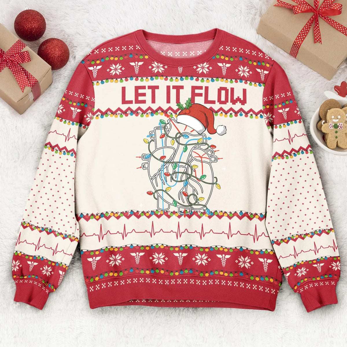 Cardiac Ugly Christmas Sweater - Gift For Nurse