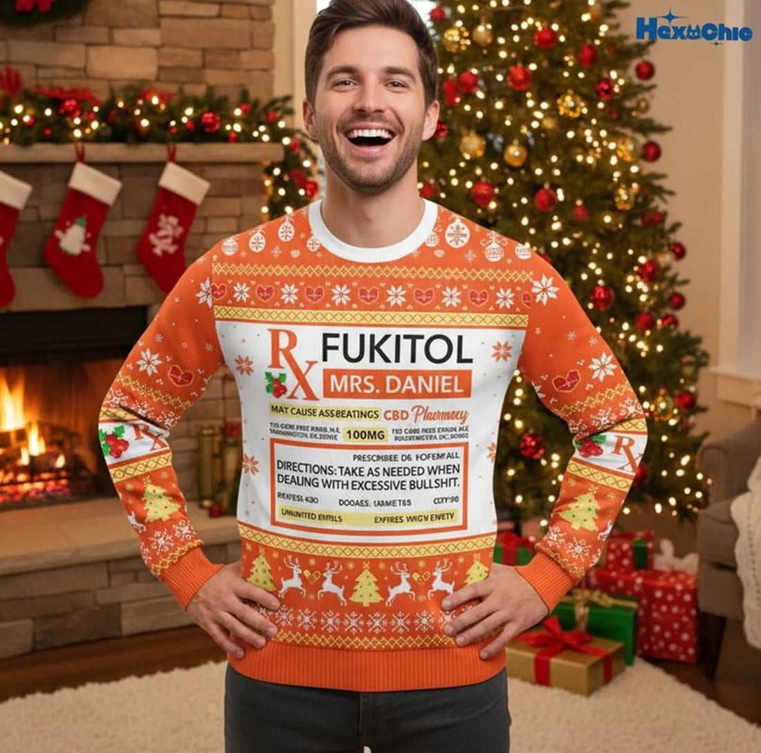 Personalized Fukitol Rx Prescription Ugly Christmas Sweater - Gift For Nurse