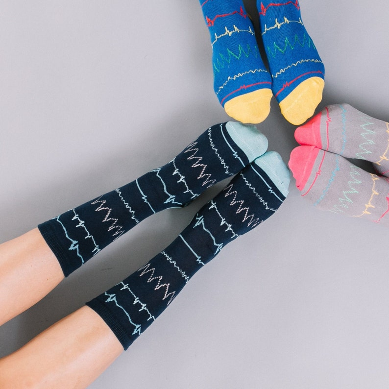 Cardiac Heart Rhythm Nurse Socks - Christmas Gift