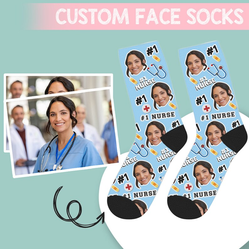 Personalized Nurse Appreciation Face Socks