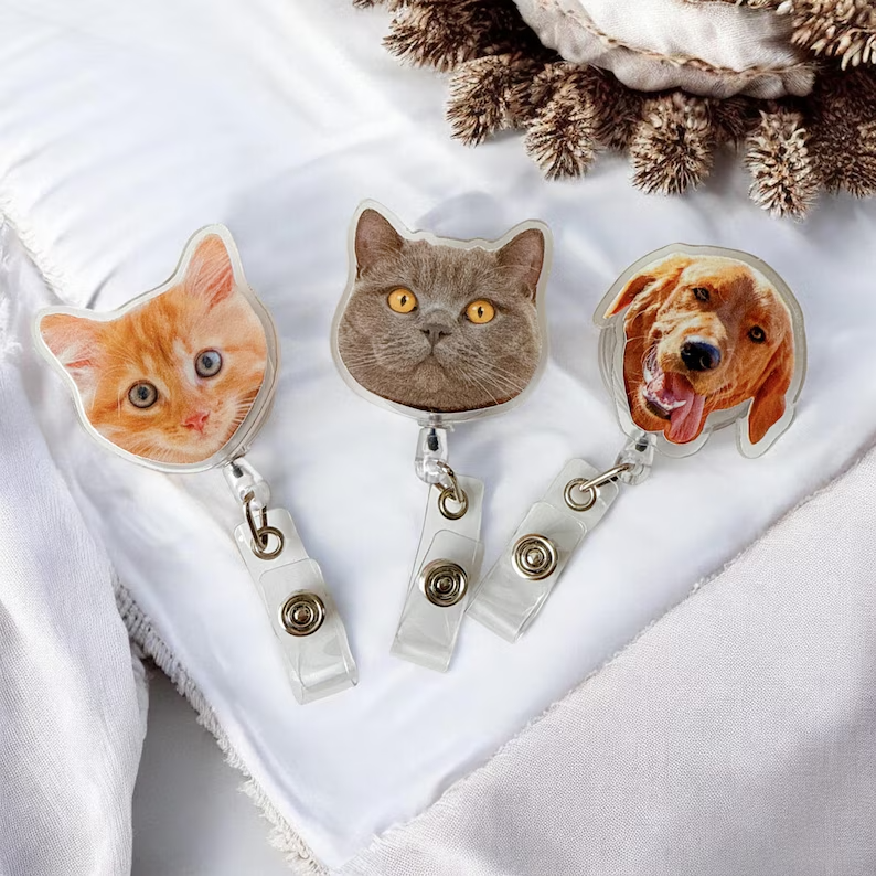 Personalized Pet Face Badge Reel