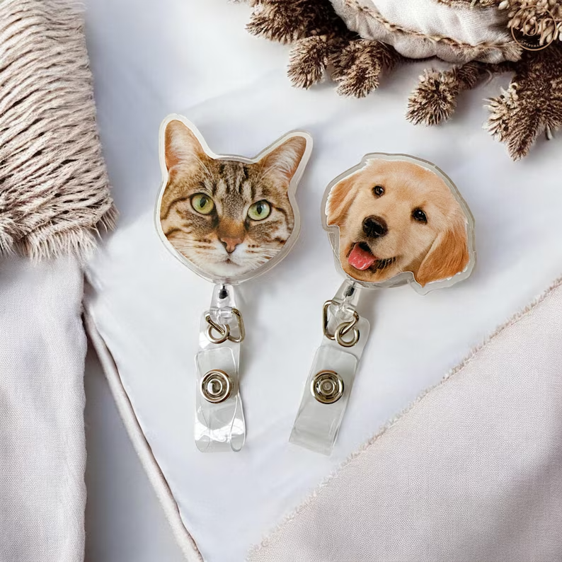 Personalized Pet Face Badge Reel