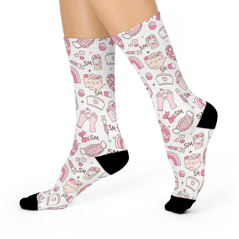 Print Crew Nurse Socks