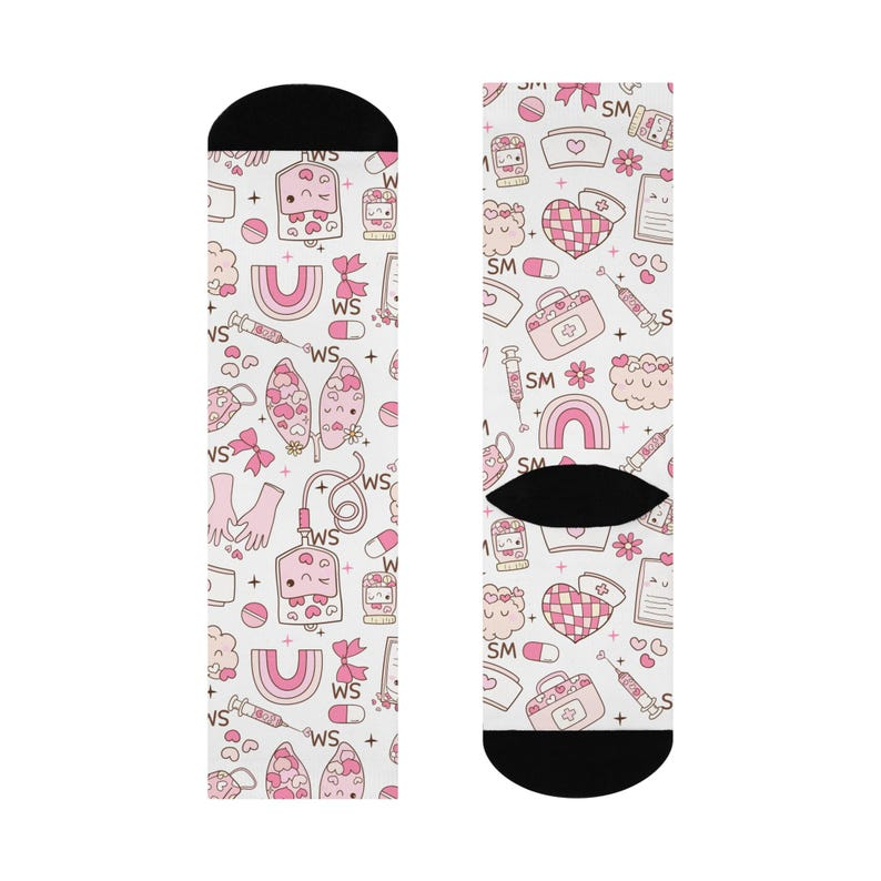 Print Crew Nurse Socks