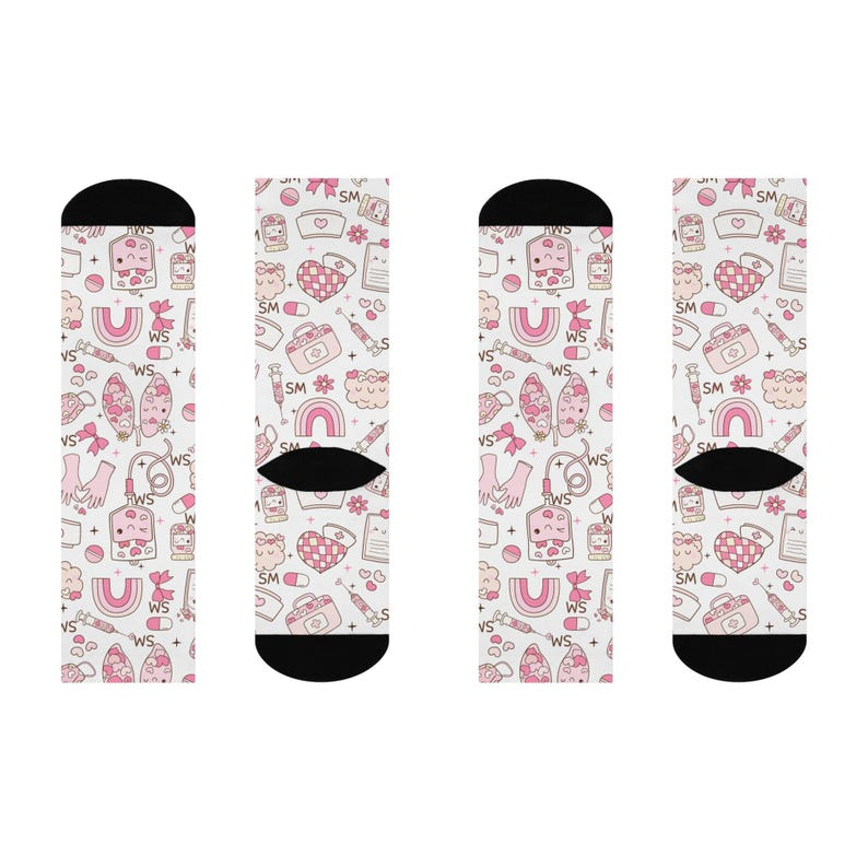 Print Crew Nurse Socks