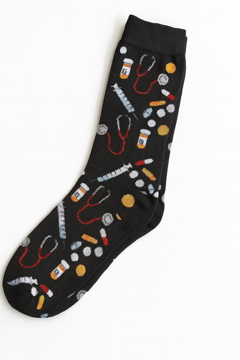 Stethoscope Syringe Pills Nurse Socks