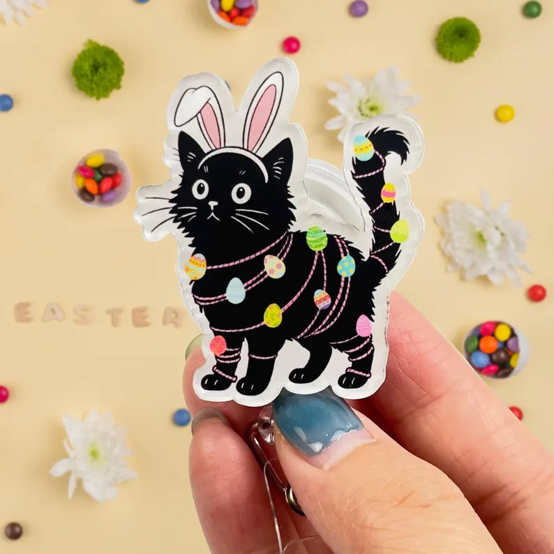Easter Cat Badge Reel