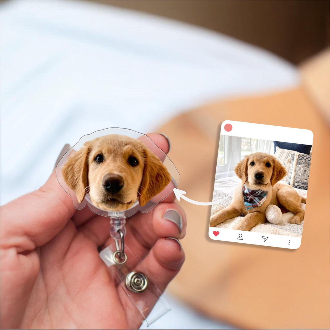 Personalized Dog Cat Retractable Badge Reel - Christmas Gift For Nurse