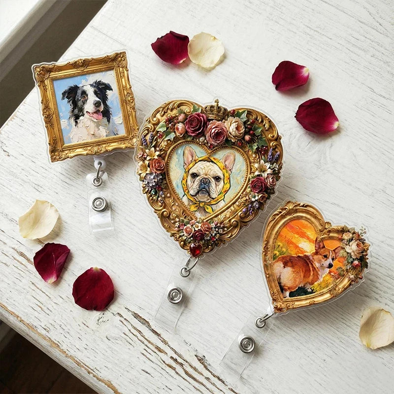 Personalized Vintage Oil Painting Nurse Badge Reel