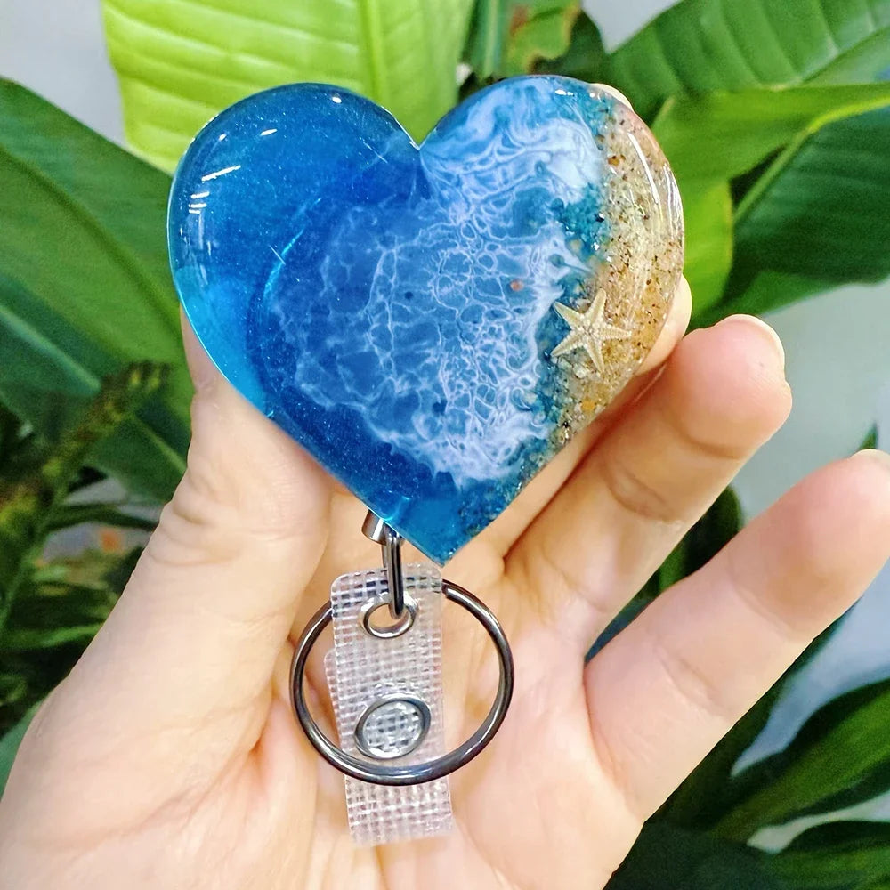 Personalized Ocean Nurse Badge Reel