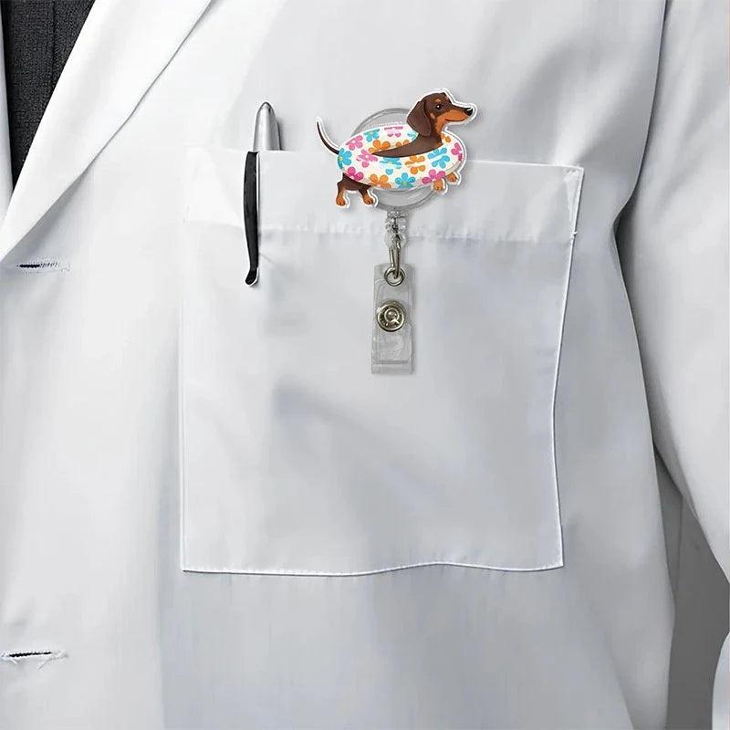 Dachshund Summer Nurse Badge Reel